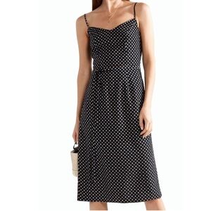 HVN Black Polka Dot slip dress size 0